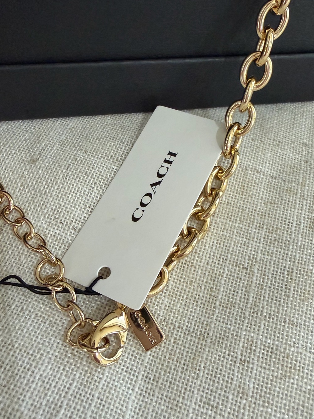 Coach Gold-Tone Chain Necklace with Rainbow Heart Pendant Locket NWT - Picture 5 of 7